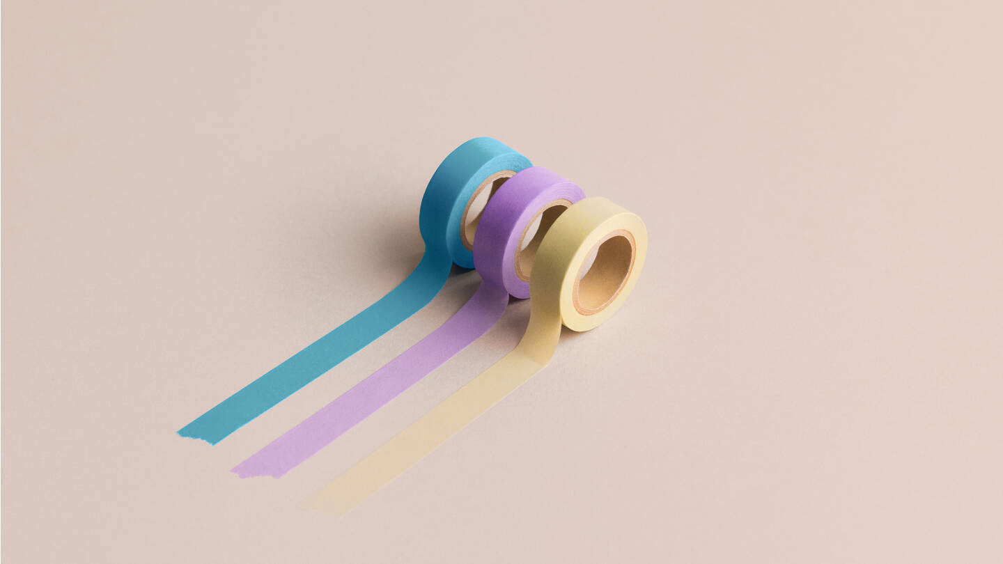 Teipruller i forskjellige farger