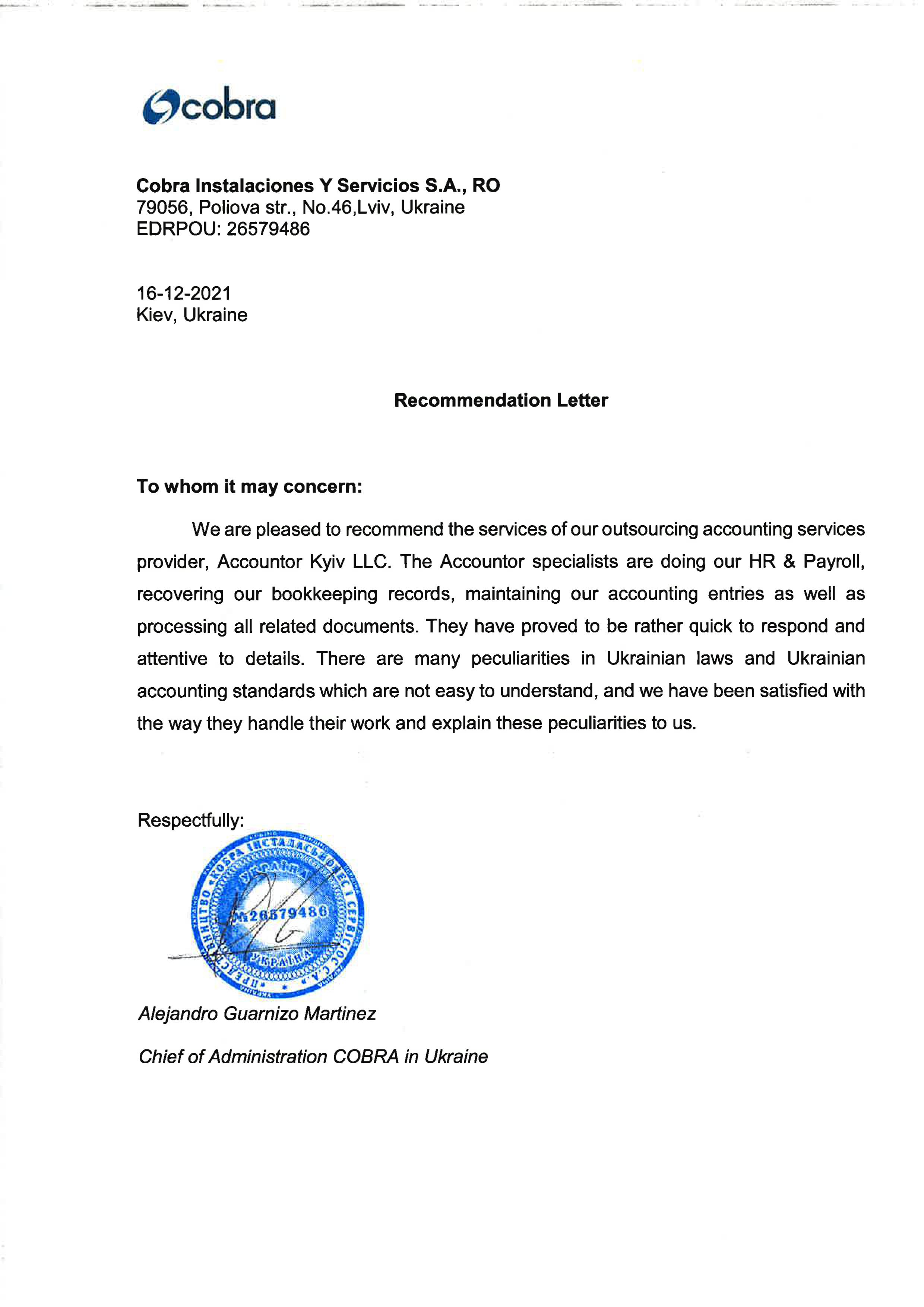 Client of Accountor Ukraine