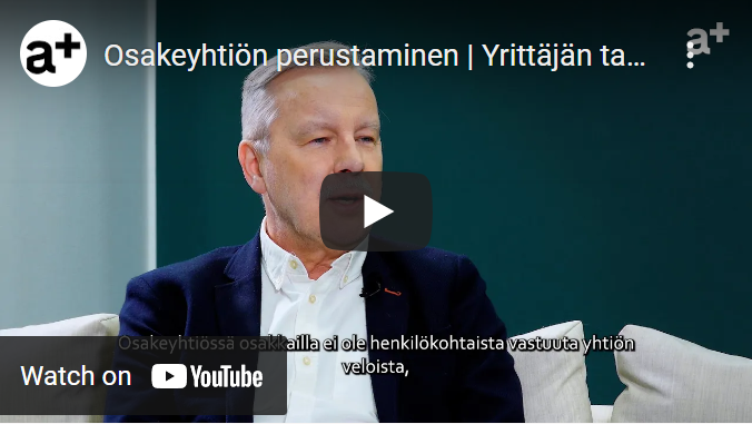 Osakeyhtiön perustaminen Yrittäjän taloustärppi