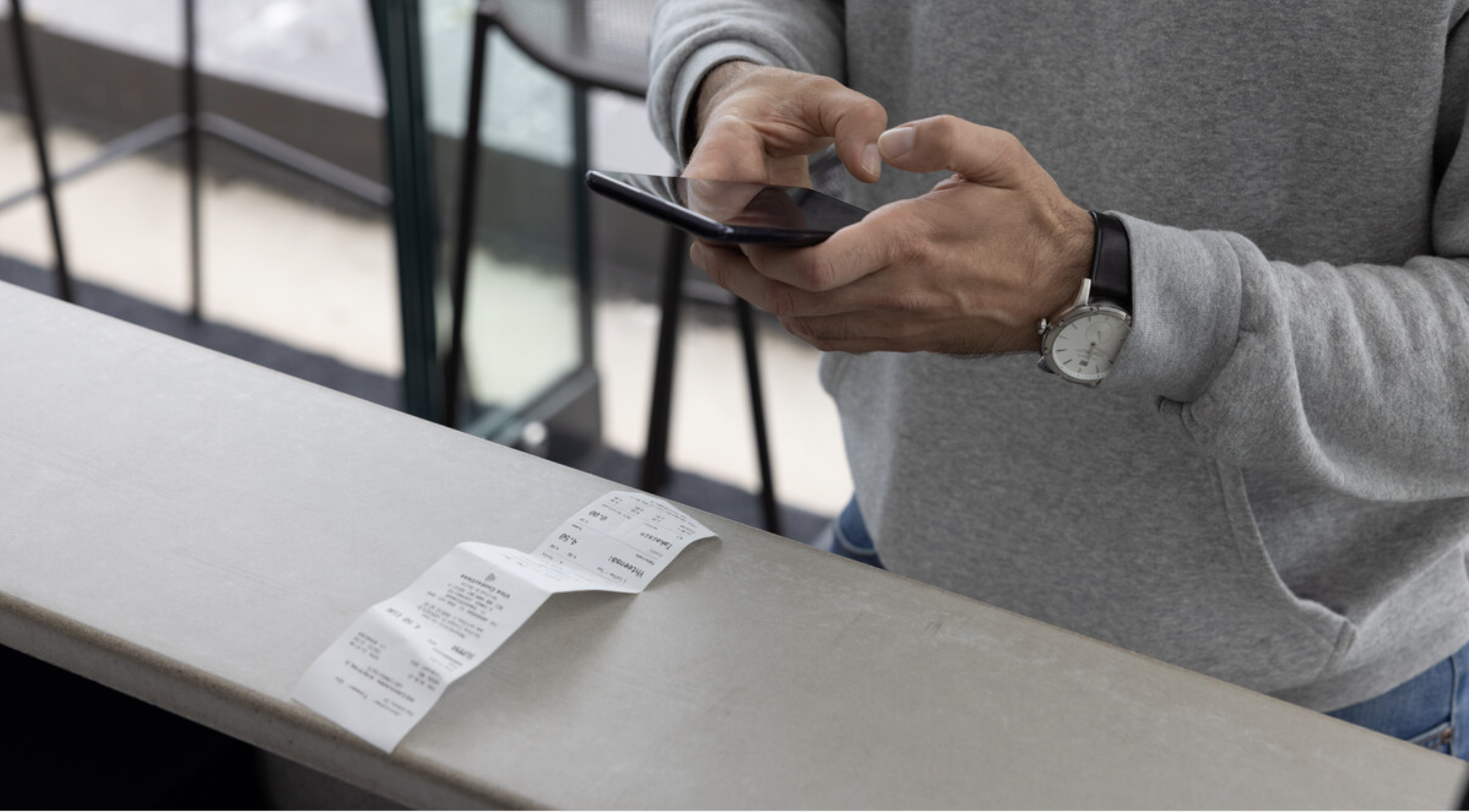 Skanner kvittering med telefon