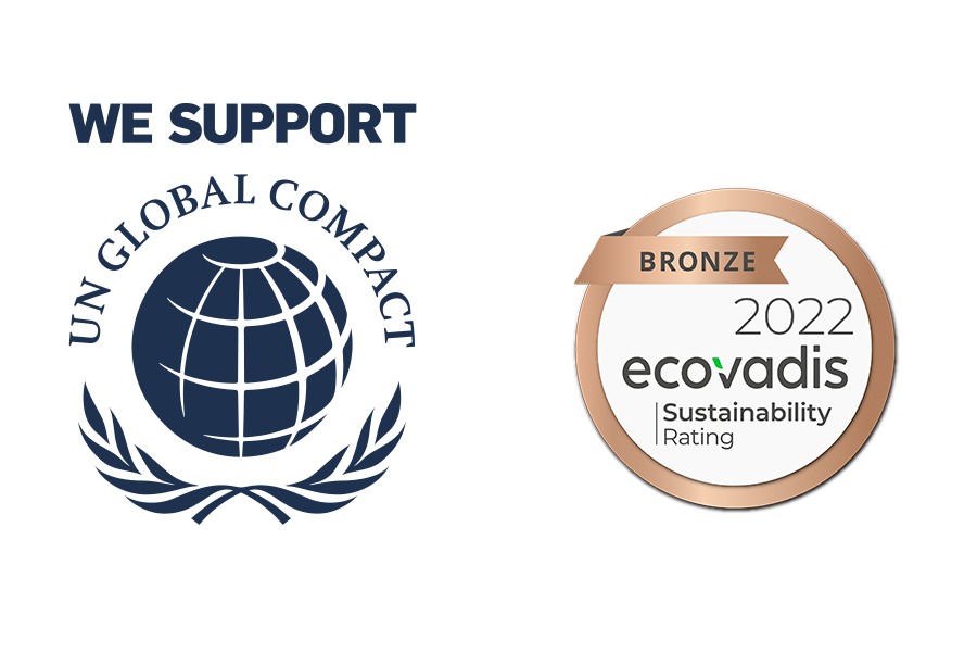 Global compact and EcoVadis logos