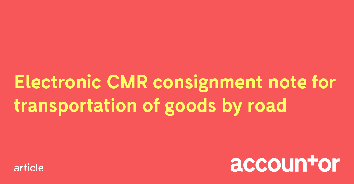 Electronic Cmr Consignment Note For Transportation Of Goods By Road
