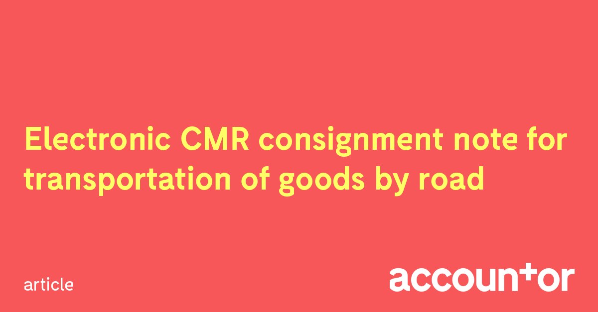 Electronic Cmr Consignment Note For Transportation Of Goods By Road Electronic Cmr Consignment Note For Transportation Of Goods By Road