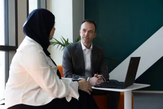 meeting two people